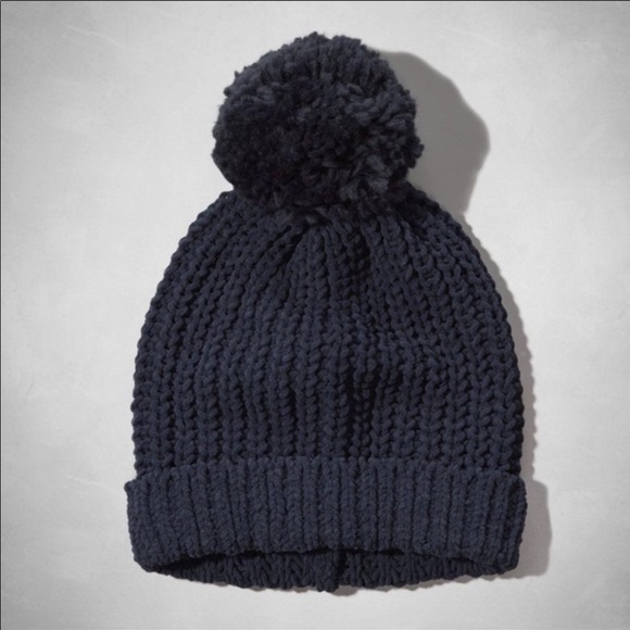 New Abercrombie Fitch Navy Blue Pom Pom 